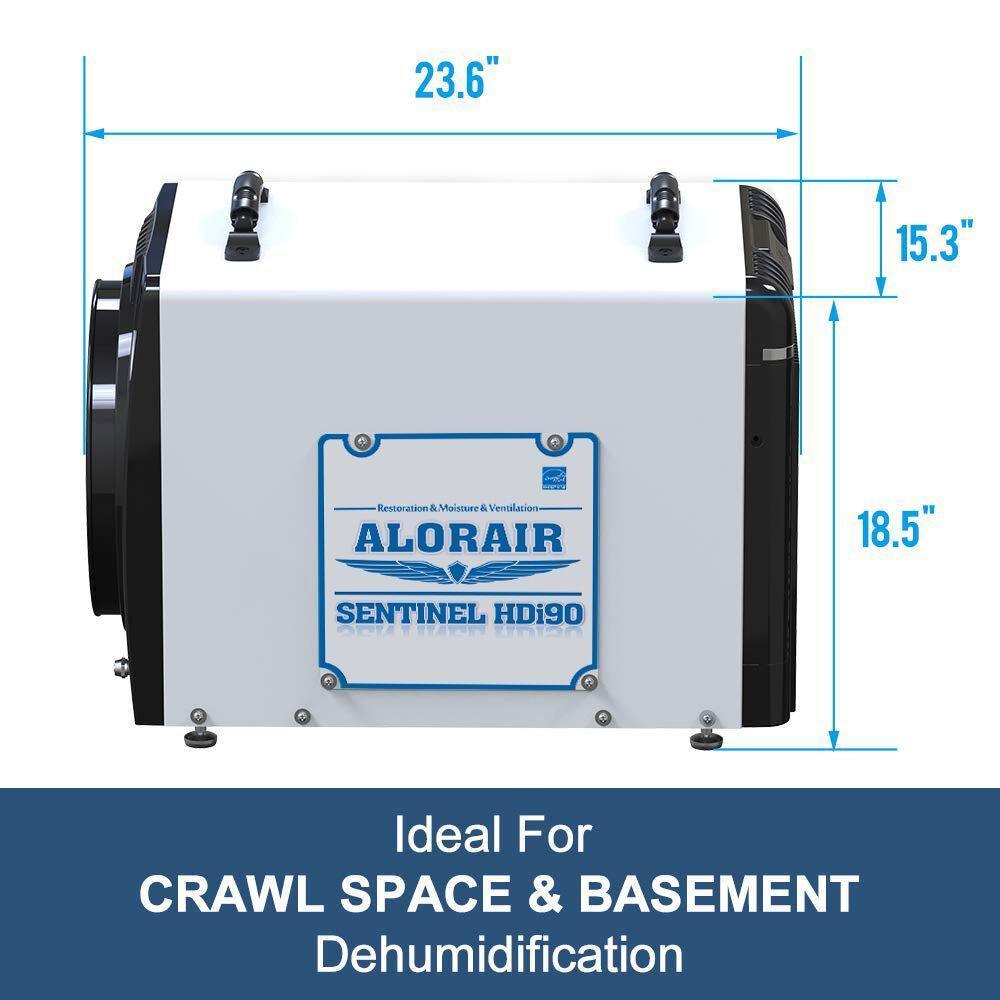 AlorAir Sentinel HDi90 Basement/Crawl Space Dehumidifier W/Pump 90 Pints at AHAM up to 2,600 sq. ft. - Elite Air Purifiers