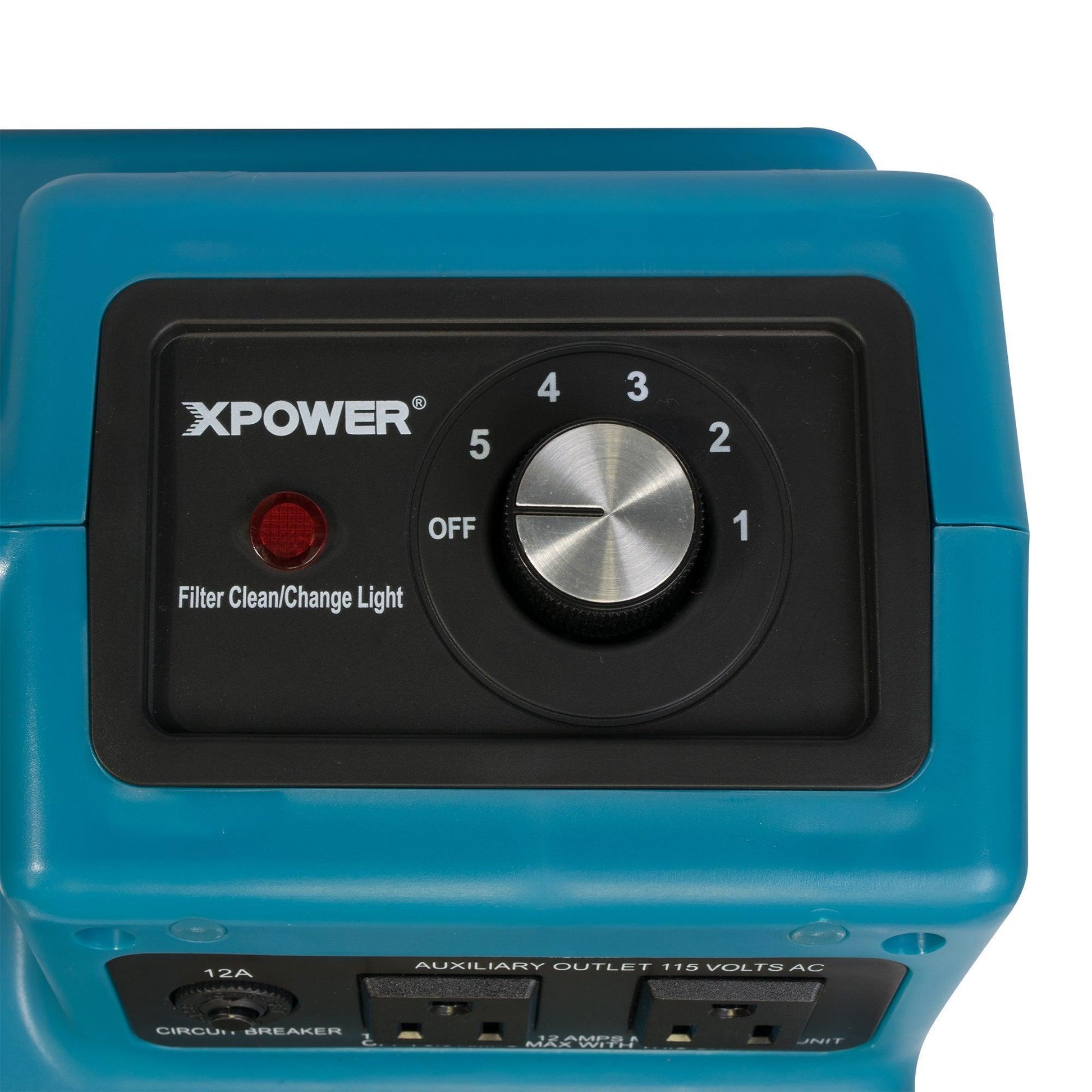 XPOWER X-2480A Commercial 3 Stage Filtration HEPA Purifier System, Negative Air Machine, airborne Air Cleaner, Mini Air Scrubber with Built-in Power Outlets - Blue - Elite Air Purifiers