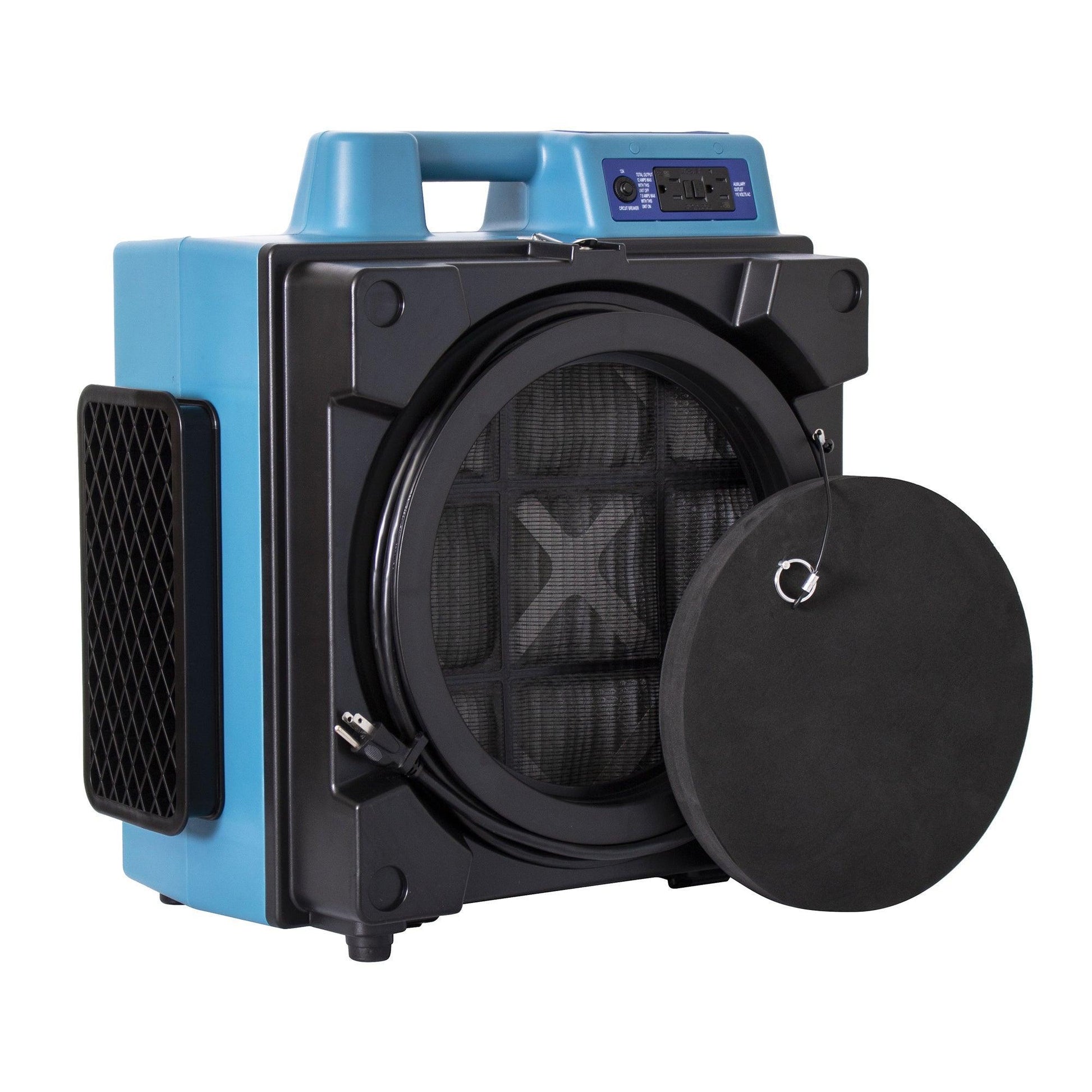 XPOWER X-4700AM Professional 3 Stage Filtration HEPA Purifier System, Negative Air Machine, airborne Air Cleaner, Air Scrubber with Built-in GFCI Power Outlets and Hour Meter - Elite Air Purifiers